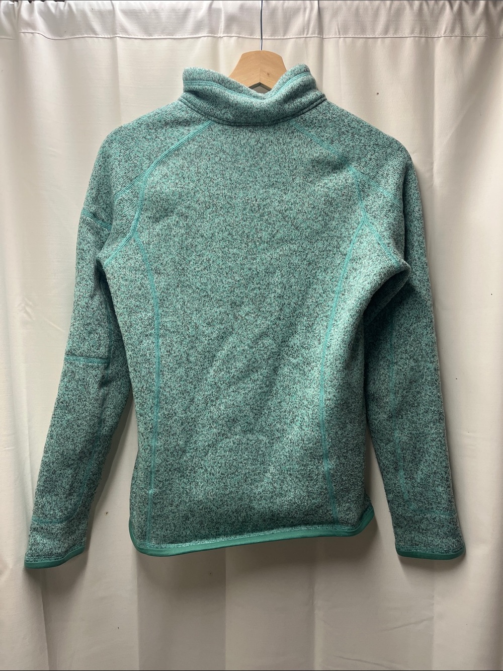 Patagonia Teal Blue Gray Heathered‎ Better Sweater 1/4 Zip Pullover Jacket- S - Picture 5 of 5